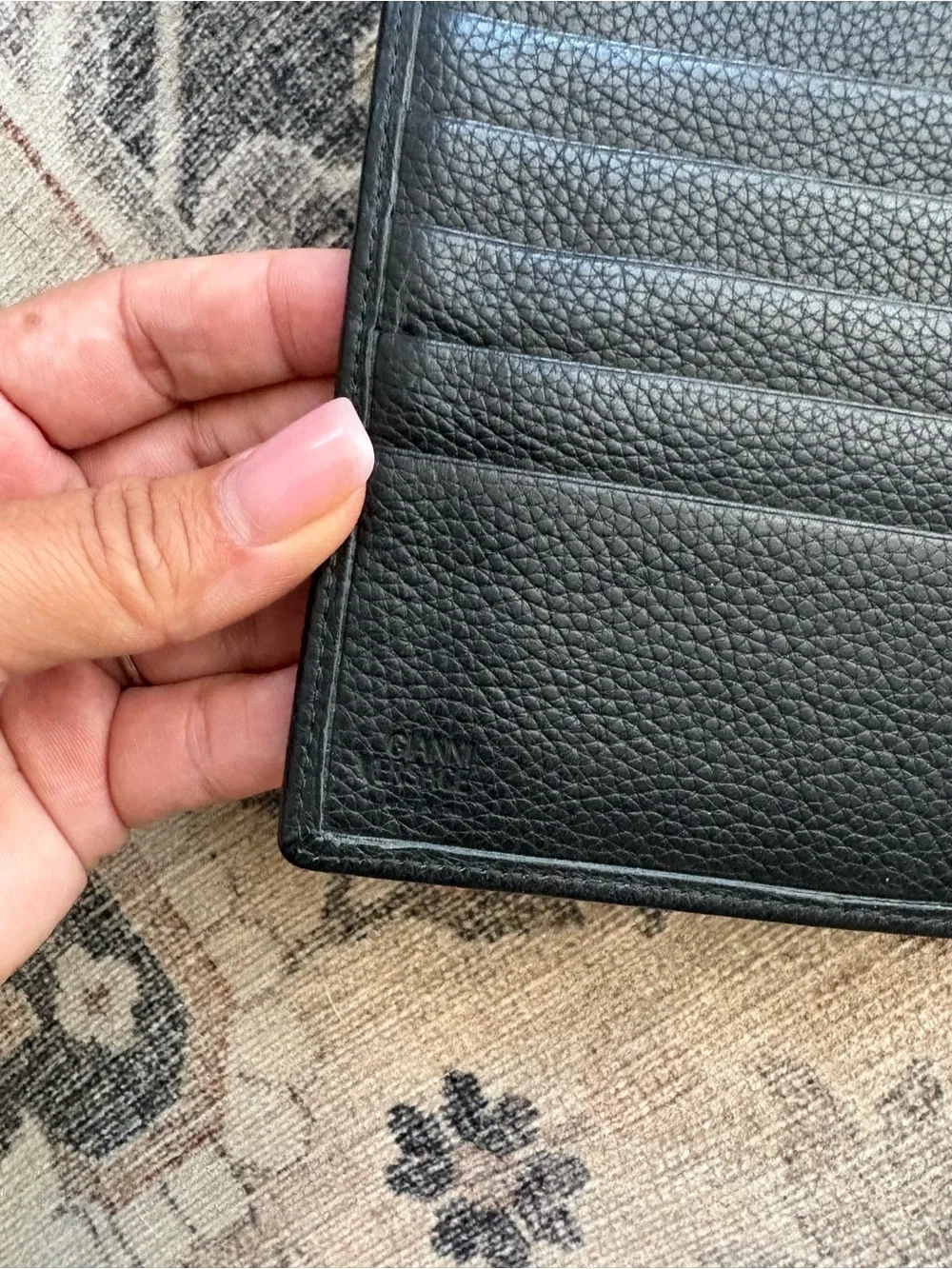 Vtg Gianni Versace Black Medusa pebbled leather organizer travel wallet holder